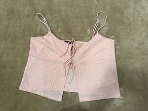 Arden B. Pink Textured Tie-Front Flyaway Camisole Top Y2K Inspired  SIZE XL